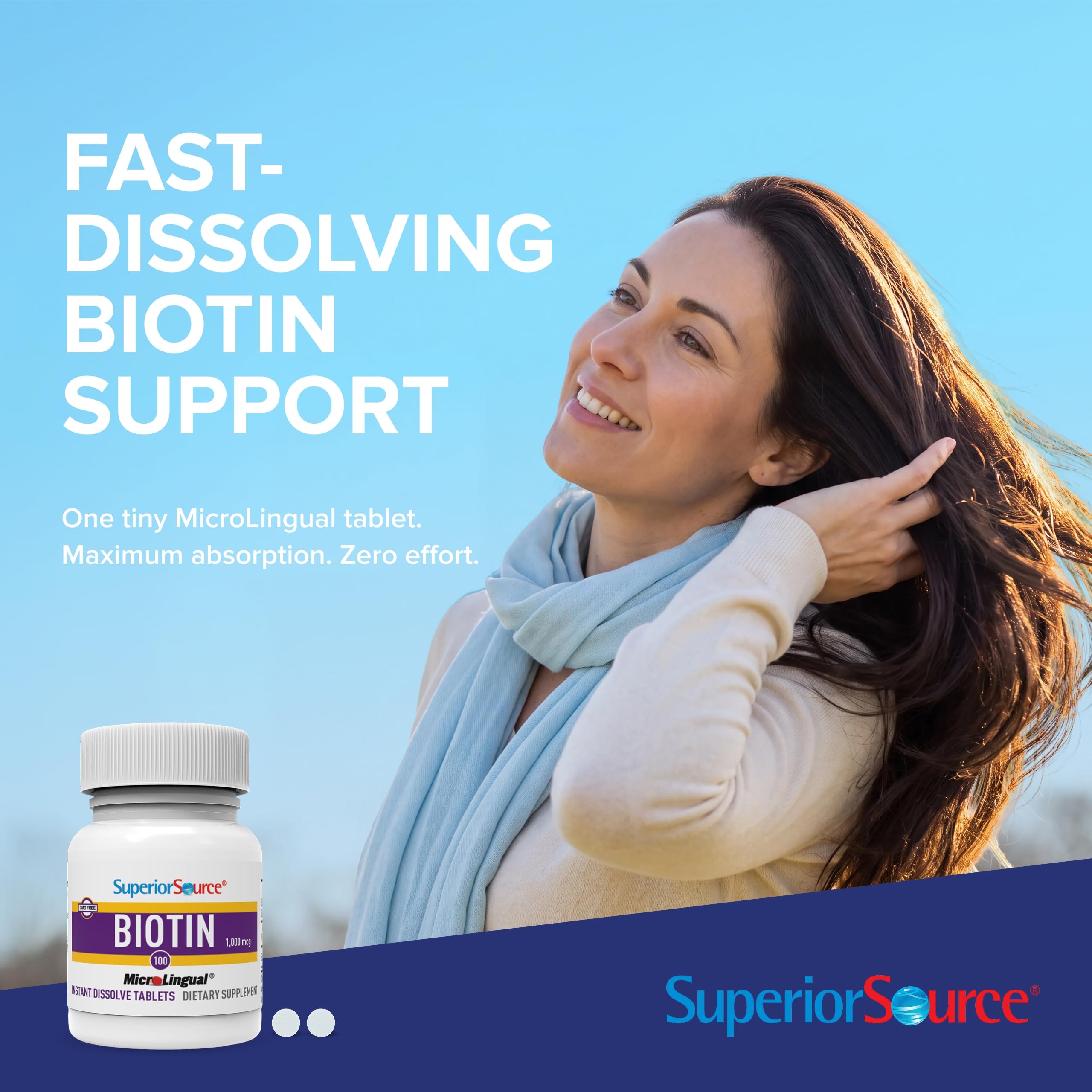 Superior Source Biotin 1,000 mcg, 100 Sublingual Tablets — Amazon image 2