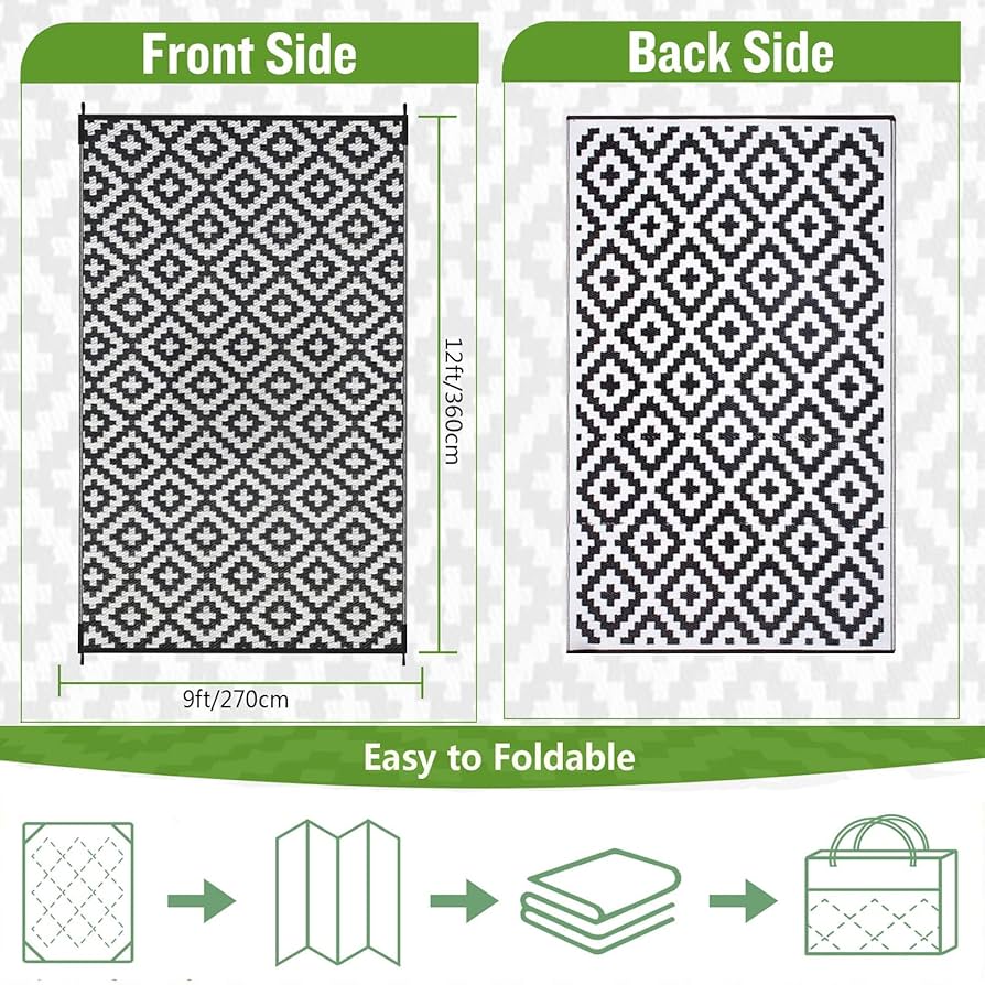 Amazon｜特大タイプ 室内 屋外 ラグ 270 x 360 cm 折り畳み