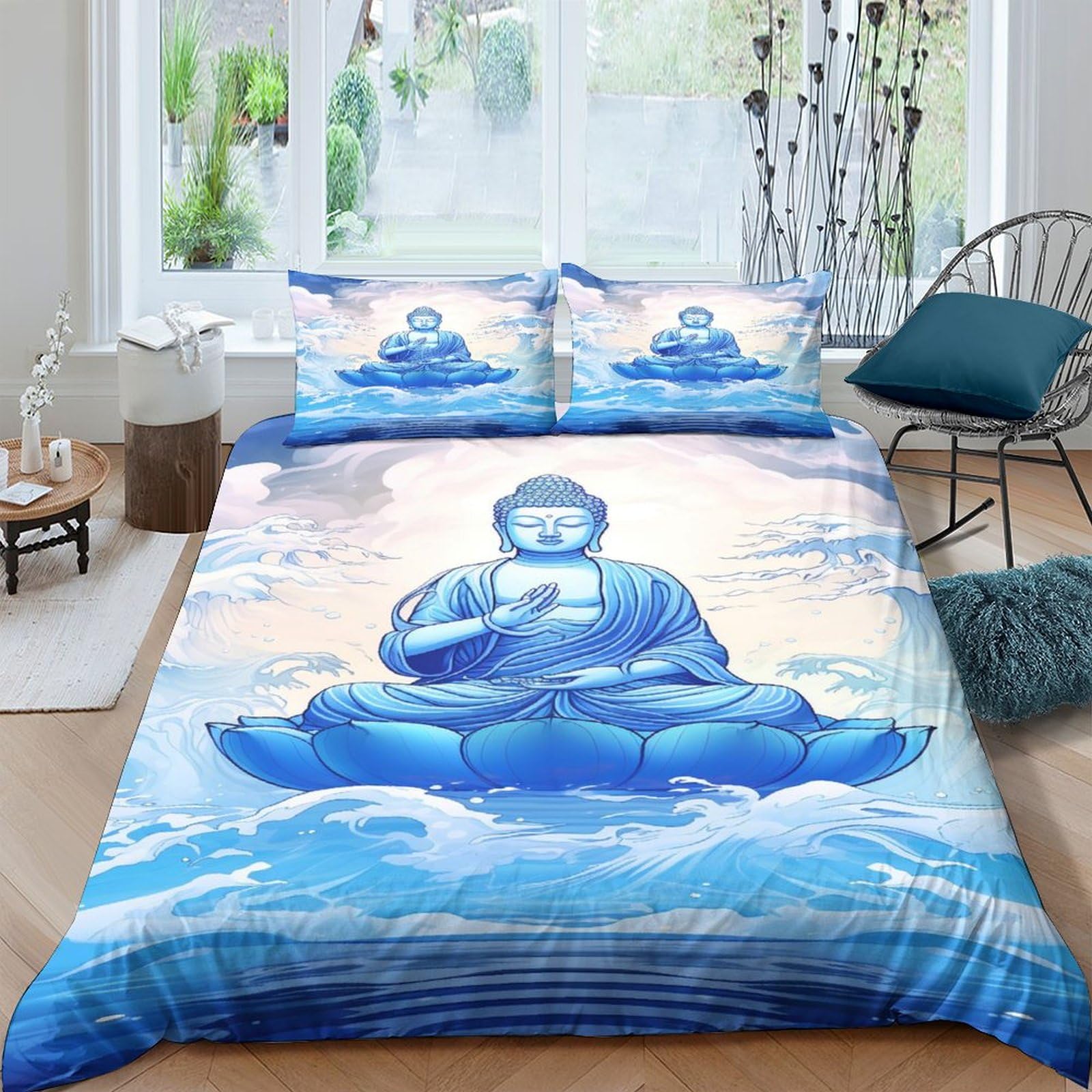 Housse de couette Bouddha 3D facile d'entretien pour le lit de vos enfants