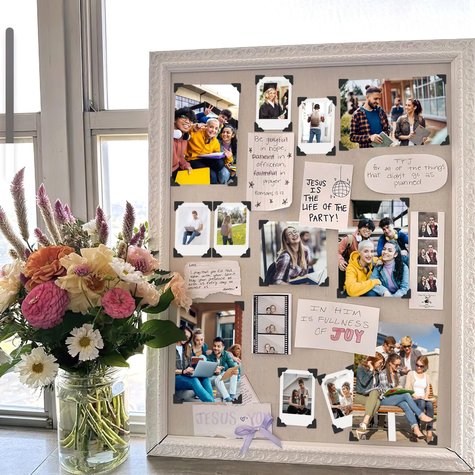 432 Stück Fotoecken, selbstklebende Bilderecken, säurefreie Eckaufkleber für Scrapbooking, Foto-Montageecken für DIY-Scrapbook, Fotoalbum, Erinnerungsbücher (schwarz)