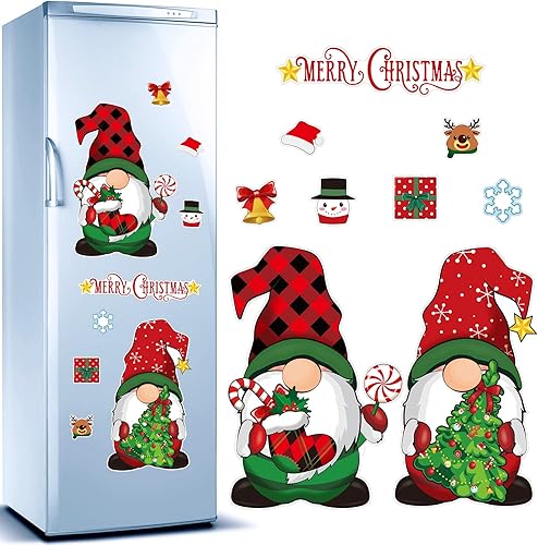 Sratte 9 imanes de gnomos navideños para refrigerador, imán de nevera, imanes de puerta de garaje, imanes de verano, decoraciones para el hogar,