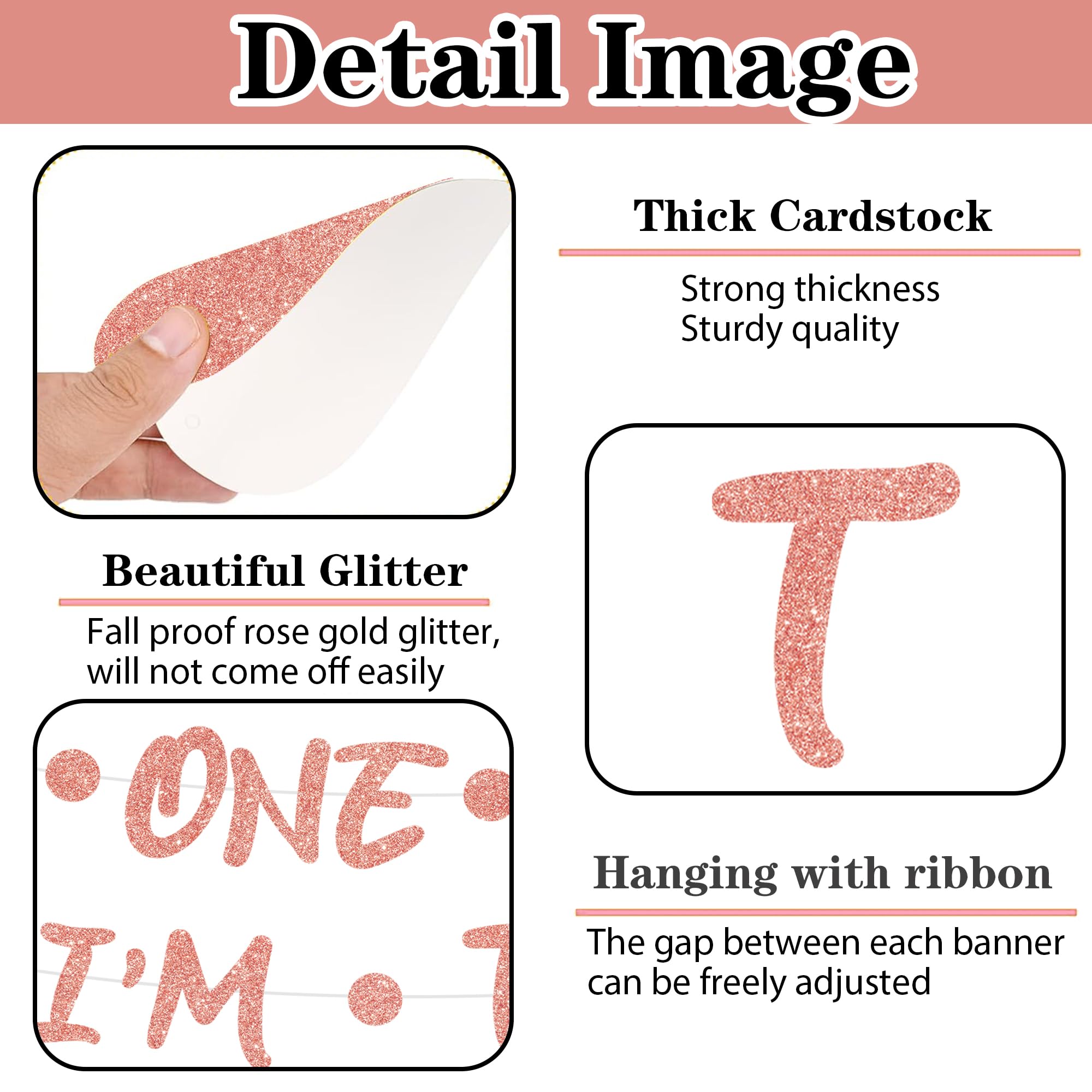 Bride To Be Decorations Banner- Rose Gold The One Where I'm The Bride Letter Banners for Bachelorette Party Hen Night and Bridal Shower Decoration - Image 3