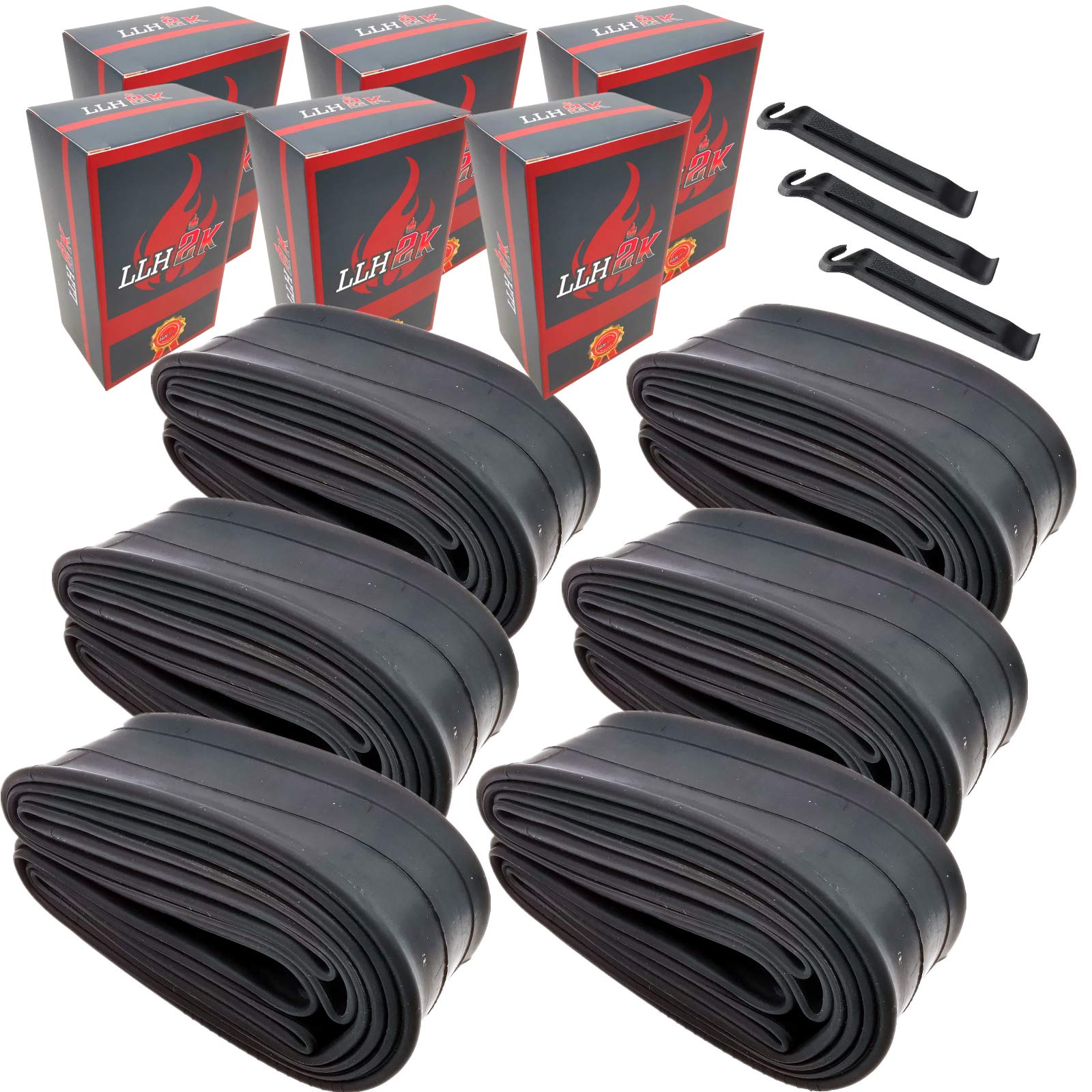 LLH2K 26 Inch Bike Tube Schrader Valve 6 Pack - Mountain Bike Tube 1.95/2.125/1.75 for Most 26