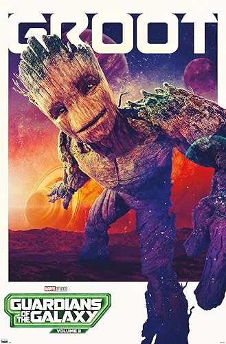 Miniatura 1 de Trends International Marvel Guardianes de la Galaxia Vol. 3 - Póster de pared Groot One Sheet 22.375 x 34 pulgadas, versión premium sin marco