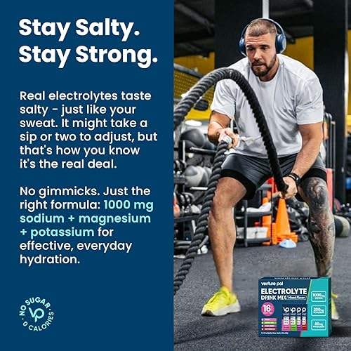 Miniatura 3 de Venture Pal Paquetes de polvo de electrolitos sin azúcar con alto contenido de sodio, paquetes de hidratación con sodio, potasio y magnesio, cero