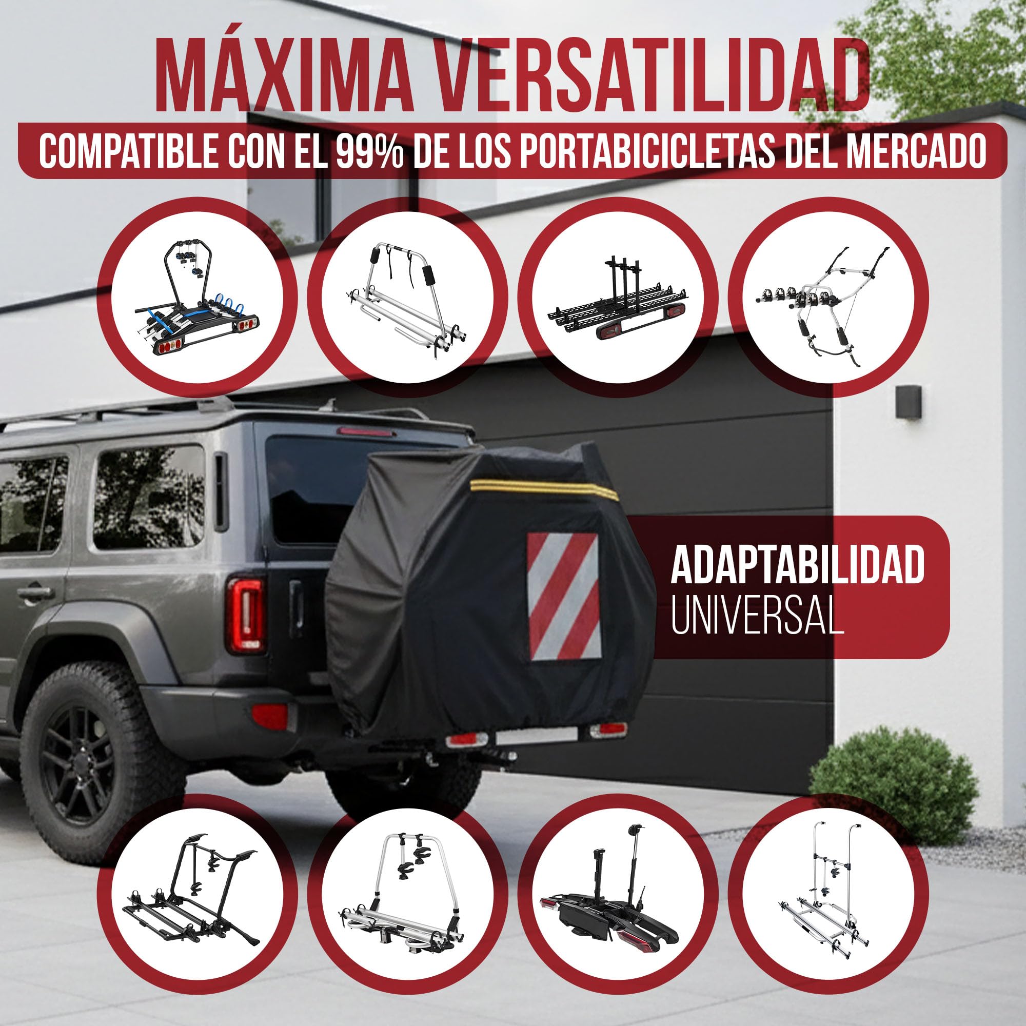 Funda Bicicleta Autocaravana para 3 Bicicletas - Accesorios Autocaravana - Funda Exterior Impermeable - Funda Portabicicletas