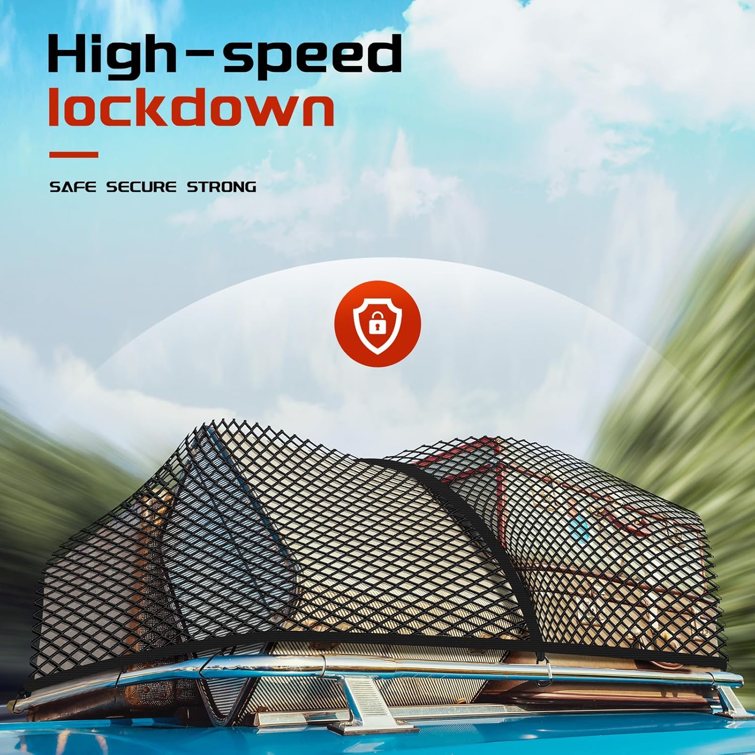 Truck Bed Cargo Net, Stretchable from 4'x4' to 7'x7',High Elastic Cargo Net with Storage Bag and 8 rustproof Buckles, Ideal for ATV, SUV, UTV, Truck and Boat Use, Black - Image 4