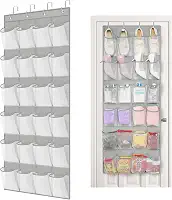 Sapateira de Porta, Sapateira Organizadora de Porta, Organizador de Sapatos, Transparente Pendurável, Sapateira Vertical (Cinza Claro)