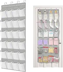 Sapateira de Porta, Sapateira Organizadora de Porta, Organizador de Sapatos, Transparente Pendurável, Sapateira Vertical (Cinza Claro)