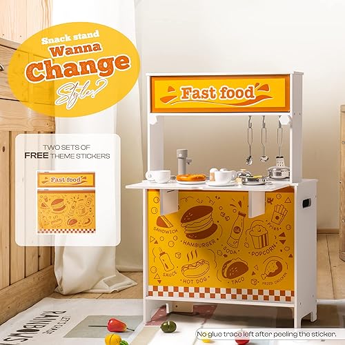 Miniatura 8 de ROBUD Montessori - Juego de cocina de madera para niños con temas personalizables, juguete de cocina para niños pequeños con pizarra creativa de