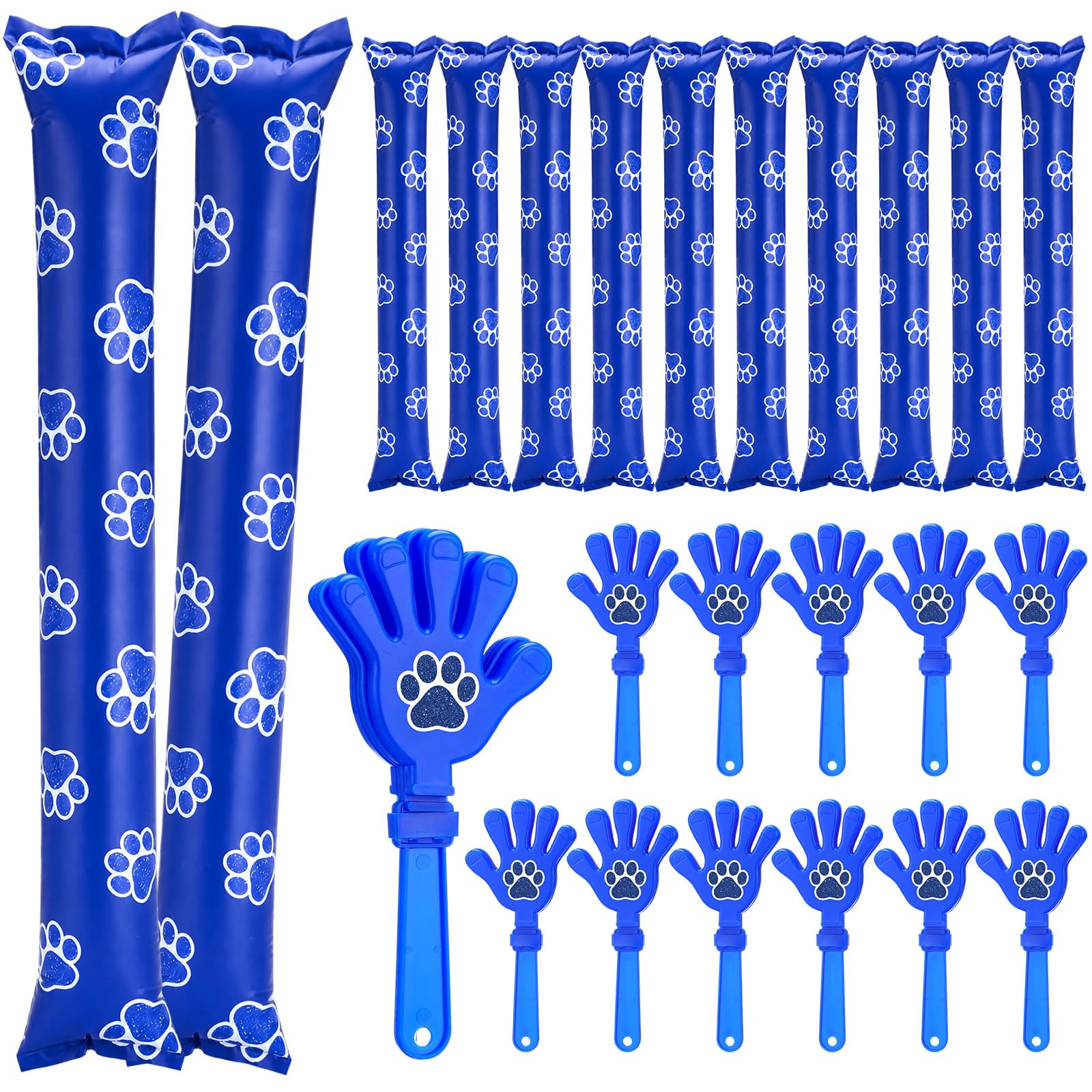 Foilswirl 72 Pcs Paw Print Blue Spirit Noisemakers Set School Spirit Items