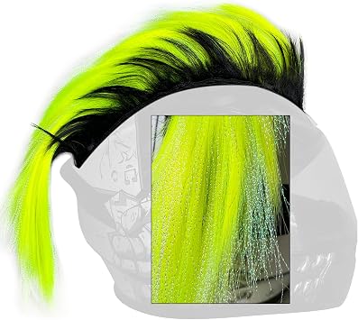 Helmet Mohawk Hawk Cosplay Wig Helmet Accessory for Motorcycle Bicycle Ski Helmets Real Hair Decorations Helmet not Included