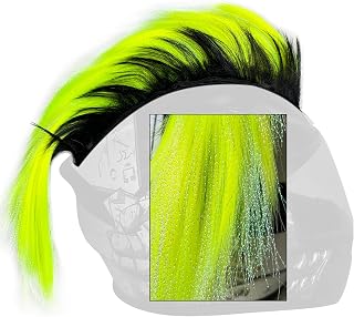 Helmet Mohawk Hawk Cosplay Wig Helmet Accessory for Motorcycle Bicycle Ski Helmets Real Hair Decorations (Helmet not Included)