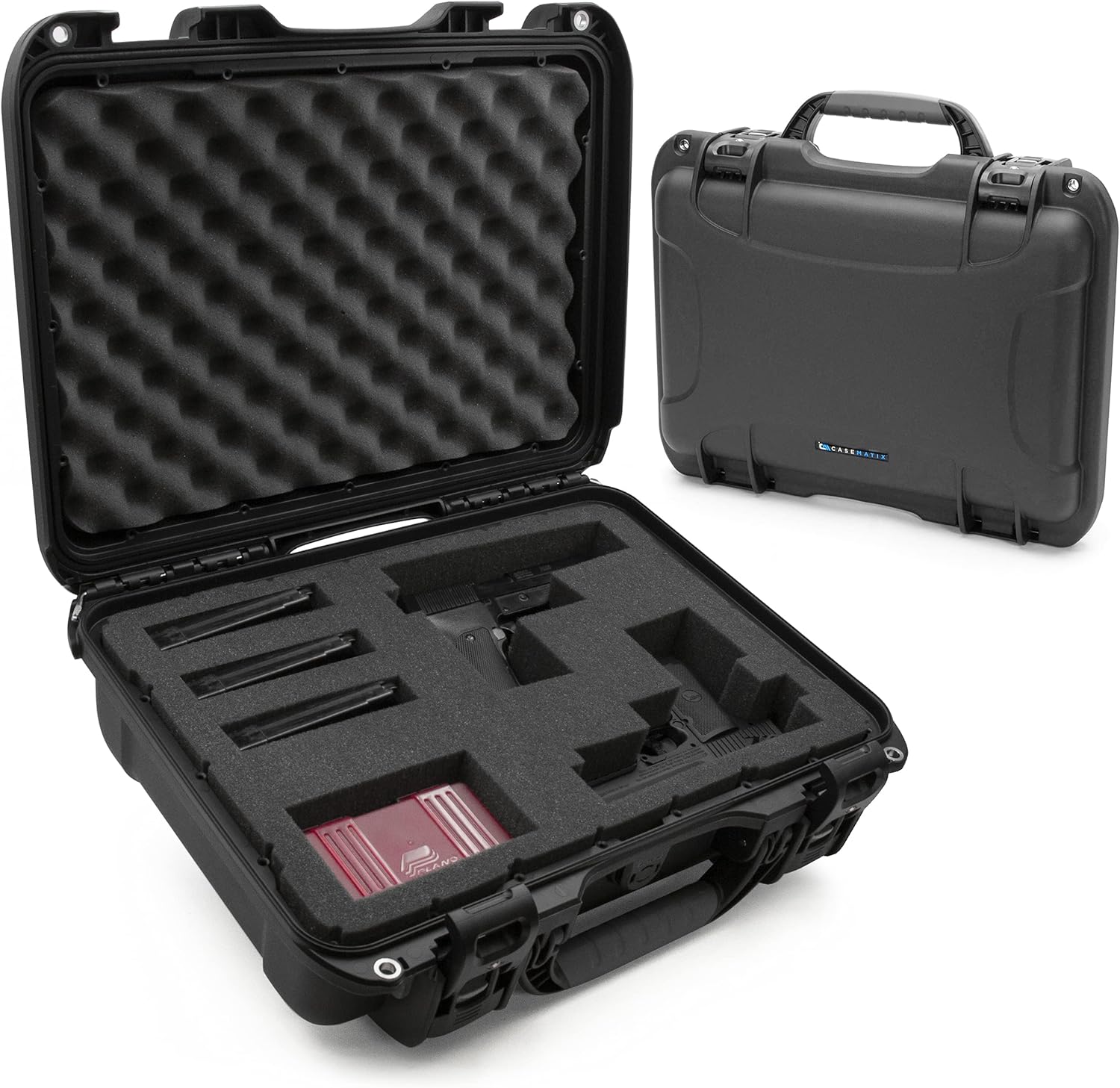CASEMATIX 18.5" Hard Pistol Case Premium Hand Gun Cases