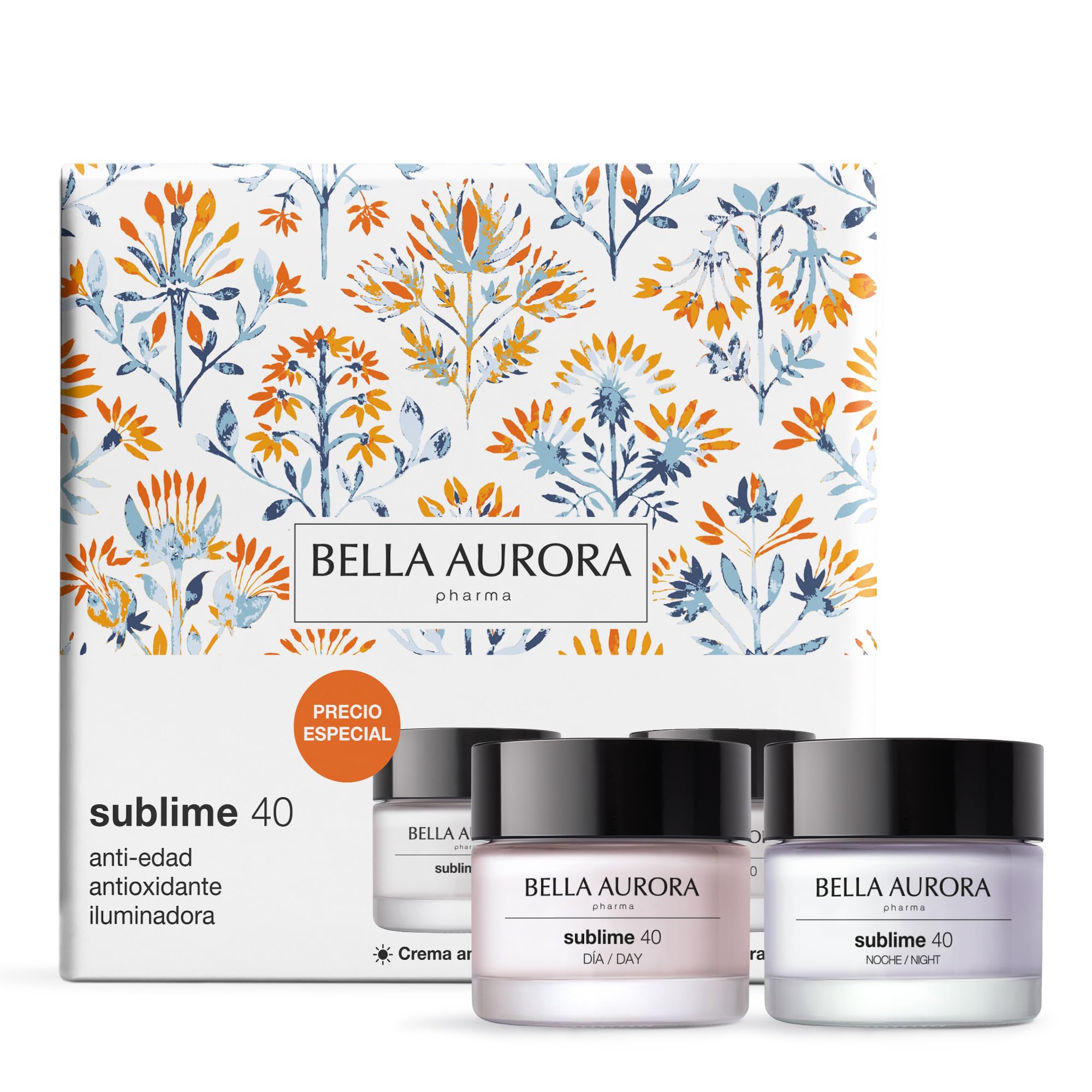 BELLA AURORA - Pack Sublime 40, Crema Antioxidante Día 50ml + Crema Reparadora Noche 50ml, Tratamiento Antiedad e Iluminador, +40 Años, Atenúa Arrugas y Líneas de Expresión, Unifica y Aclara Piel
