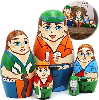 AEVVV Sport Nesting Dolls Set of 5 pcs - Golf Themed Decor - Golfer Figurines - Russian Matryoshka Dolls