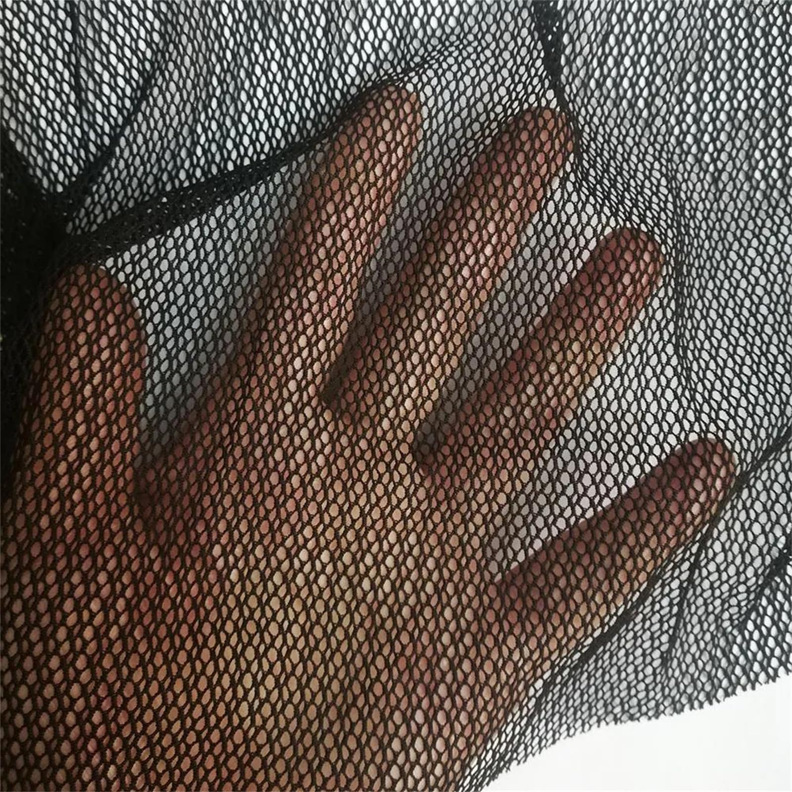 Tessuto di Pizzo Cavo Elasticizzato con Foro Piccolo 90 cm * 145 cm Maglia di Poliestere Morbida for Gilet di Lingerie e progetti di Cucito di Abiti(White,90cmx145cm)