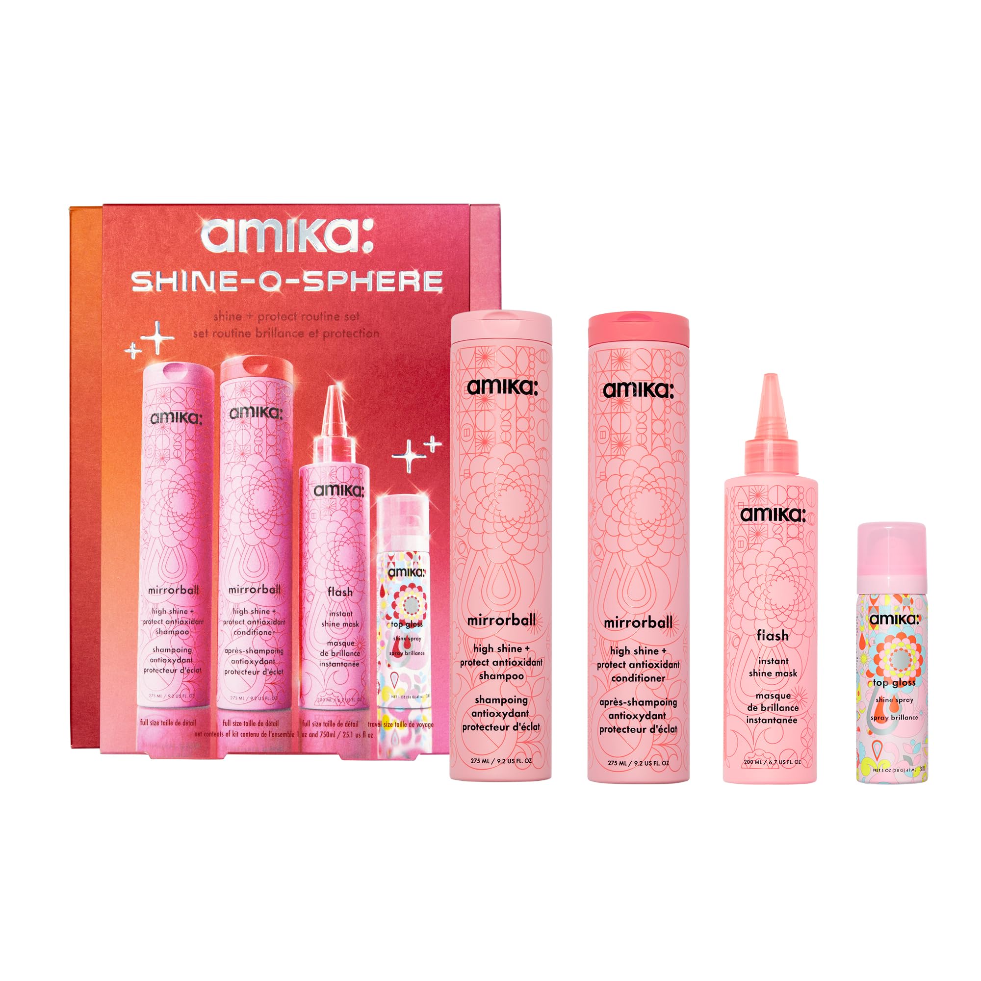 amika shine-o-sphere shine + protect routine set