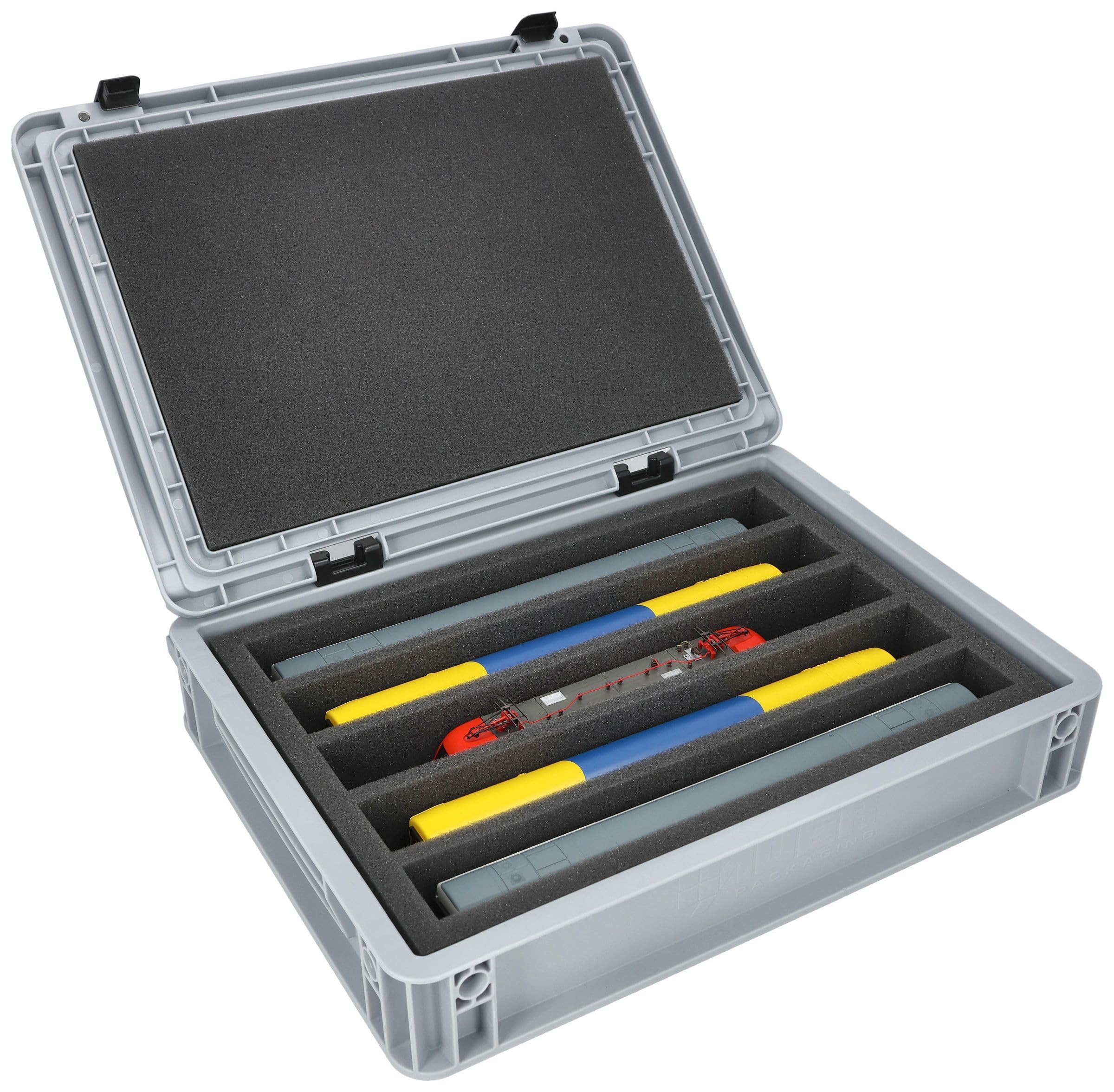 Feldherr Eurobox para modelismo ferroviario H0 con 5 compartimentos de espuma 8