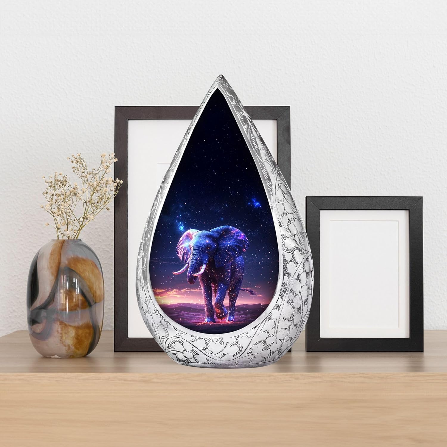 Elephant Little Urns for Adult Humans - Blue Urn for Ashes for Women Small - Cremains Funeral Mini Keepsake for Adults - Cremation Keepsakes Funeral Urns for Adult Ashes Men & Women 3 Inch