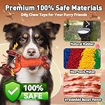BIKIISEN Squeaky Dog Toys for Aggressive Chewers for Large Dogs, Interactive Chew to Keep Them Busy Indestructible Tough Toy for Medium/Large Dog (Red)