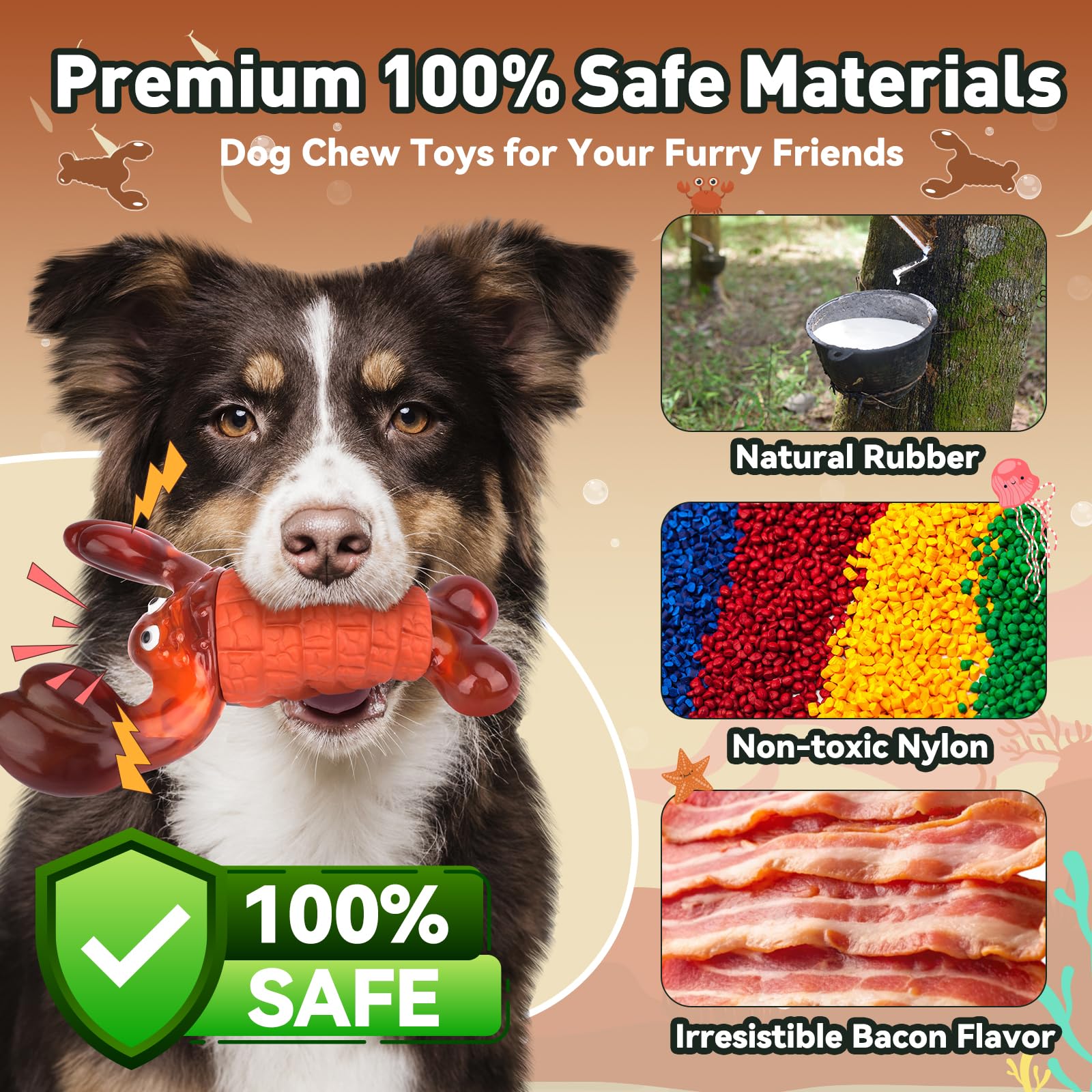 Juguetes para perros para masticadores agresivos, juguetes interactivos para perros grandes, juguetes chirriantes indestructibles para mantenerlos ocupados, juguetes resistentes para perros de raza