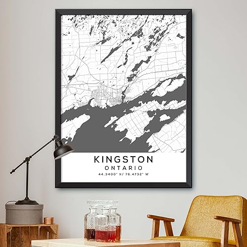 Miniatura 1 de Mapa de Kingston, Ontario, Light 2 (16x20)