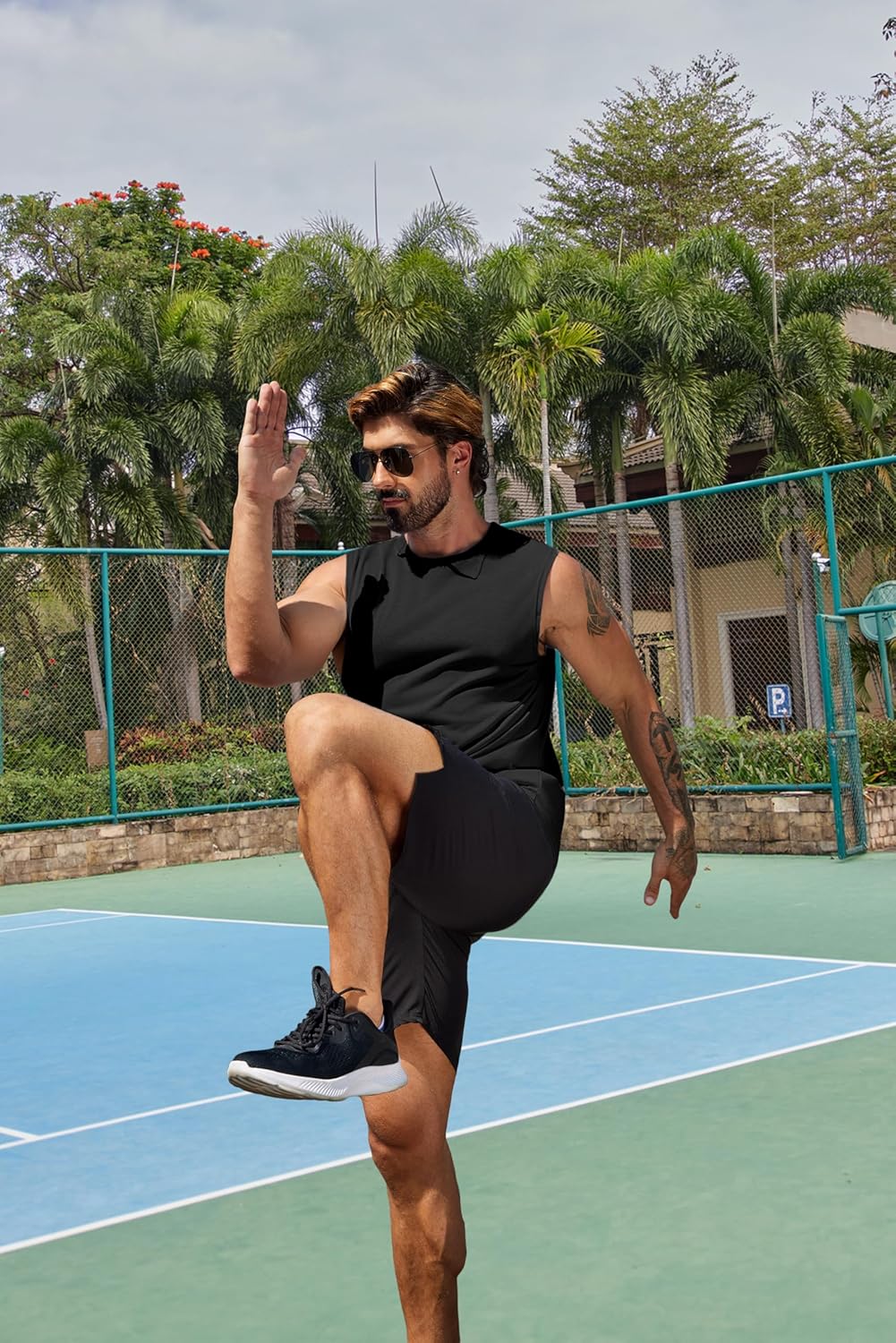 COOFANDY Mens Workout Tank Tops Cotton 3 Pack Soft Gym Muscle Shirt Sleeveless Classic T Shirts - Image 3