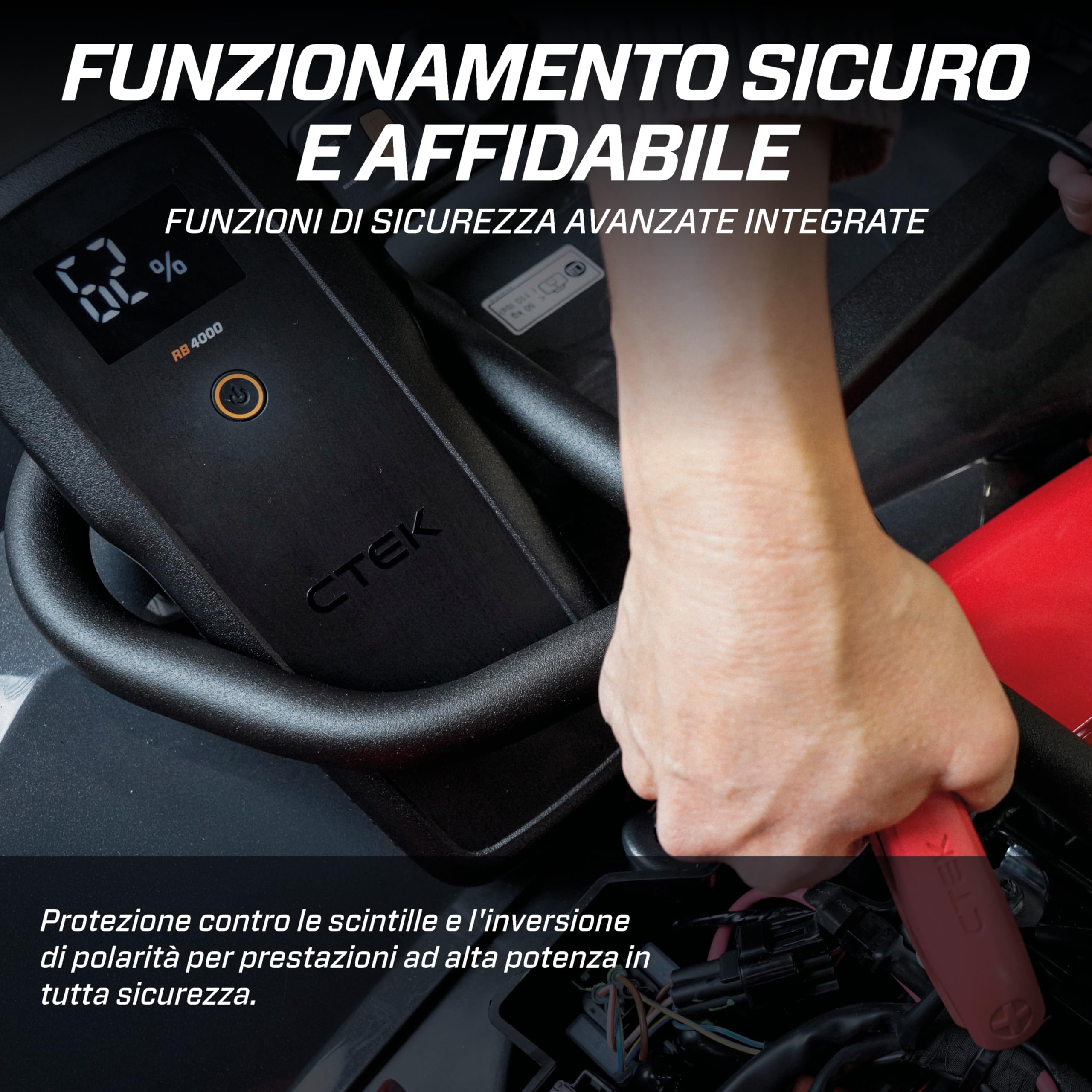 CTEK RB 4000 Avviatore Portatile – Corrente di Picco Batteria 4000A, Booster per Batterie 12V in Veicoli Diesel e Benzina