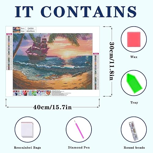 Miniatura 3 de DOTZSO Kit de pintura de diamantes para adultos, florero redondo 5D para bricolaje, arte floral de diamantes con flores de diamante, ideal para