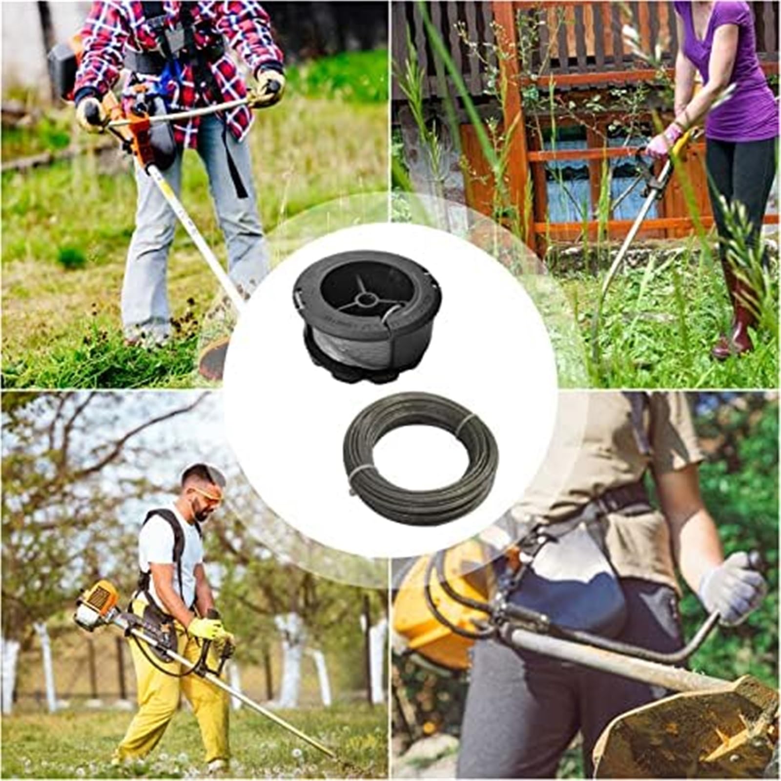 Wivplex Carrete para cortacésped F016800570 Carrete de Repuesto para cortacésped, Hilo de cortacésped de 1,6 mm x 6 m, para Corte de césped Universal 18 18-26 18-260(Black 2 1)