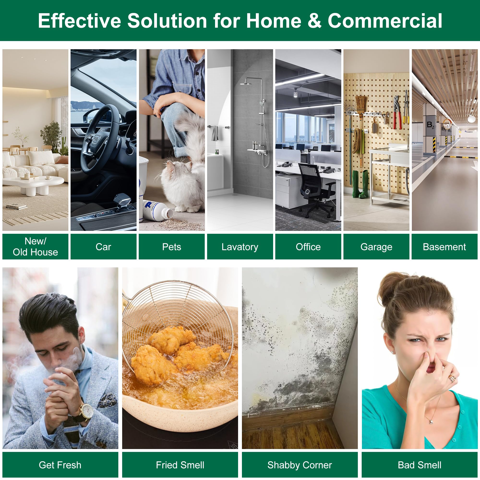Generador de ozono 45.000 mg/h, purificador de aire O3 industrial/doméstico desodorizador para áreas de 2500 pies cuadrados, máquina de ozono de alta capacidad, ionizador de aire, olor limpio para
