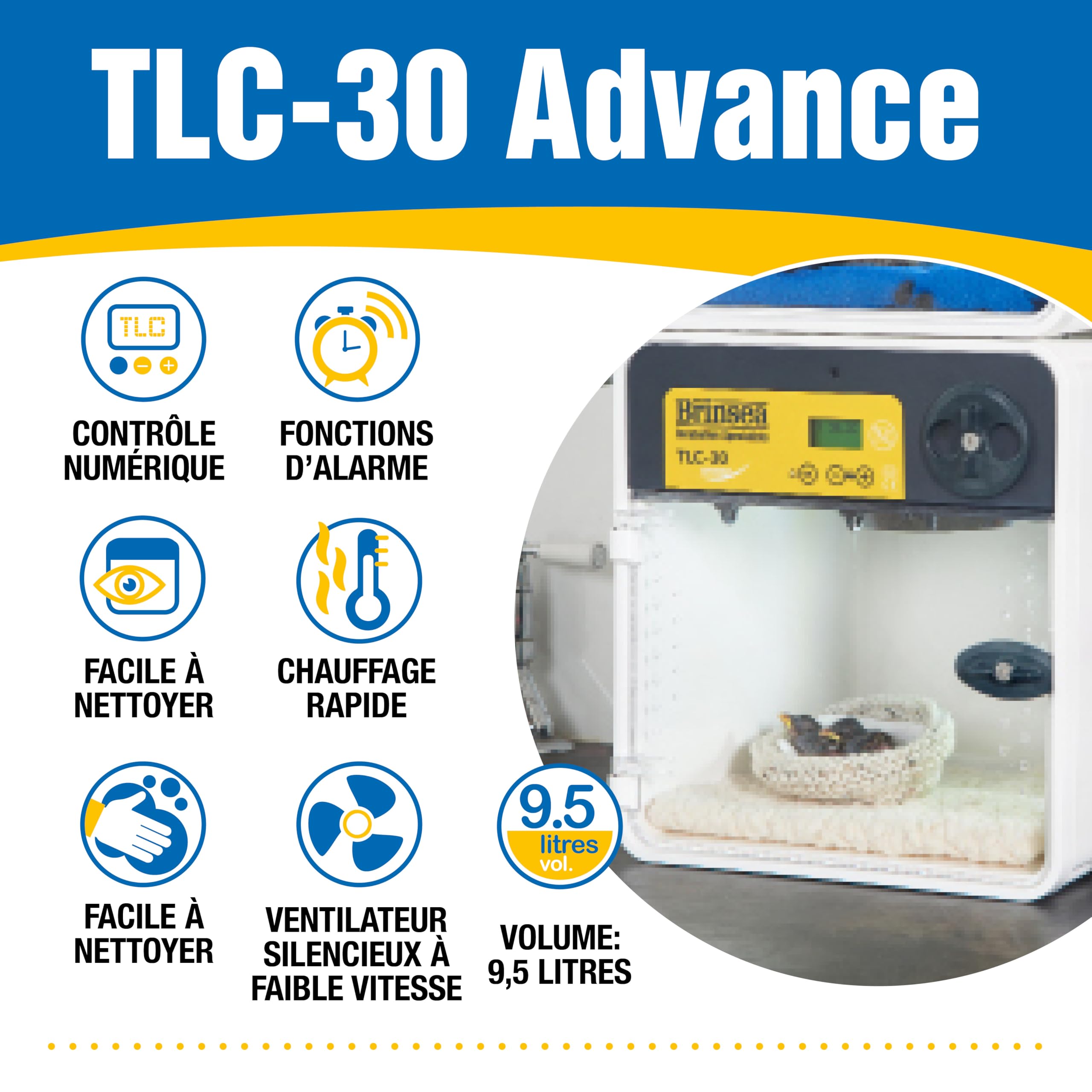 Criadora Brinsea TLC-30 Advance–Unidad de cuidados intensivos criadora con control digital –Para animales y aves jóvenes, enfermos, heridos o débiles. Portátil y apilable –Fabricada en el Reino Unido