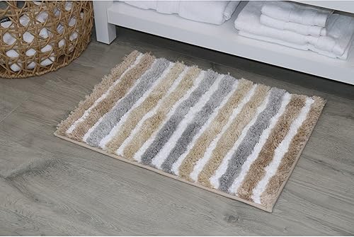 Miniatura 14 de Alfombras de baño extra suaves, absorbentes, antideslizantes, de secado rápido, lavables a máquina, de felpa cómodas para suelo de baño, bañera,