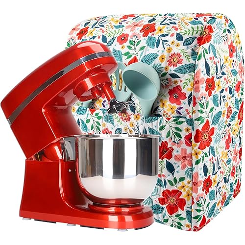 Kitchen Aid Mixer Cover Compatible with 6-8 Quarts Kitchen Aid/Hamilton Stand Mixer/Tilt Head & Bowl Lift Model,Flower Print Mixer Cover Pioneer Woman Kitchen Accessories,Kitchen Aid Mixer Accessories