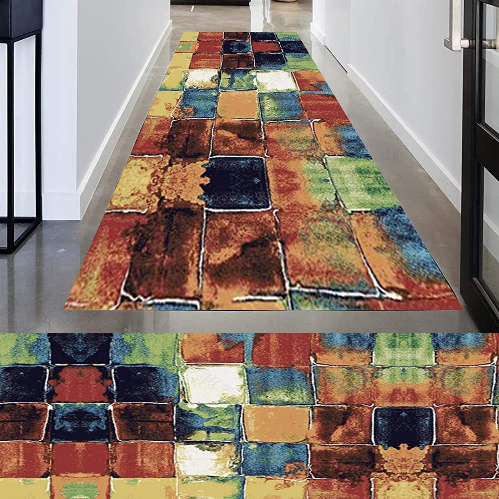 Generisch Teppich Fußmatte, 40 x 460 cm, waschbar, rutschfest, Küchenmatte, leicht zu reinigen, individuelle Länge für Küchenboden, Waschküche, A 22945