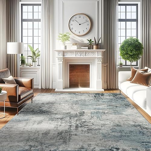 Miniatura 55 de RUUGME - Alfombra lavable abstracta de 4 x 6: alfombras de área para sala de estar con respaldo antideslizante, alfombra neutra resistente a