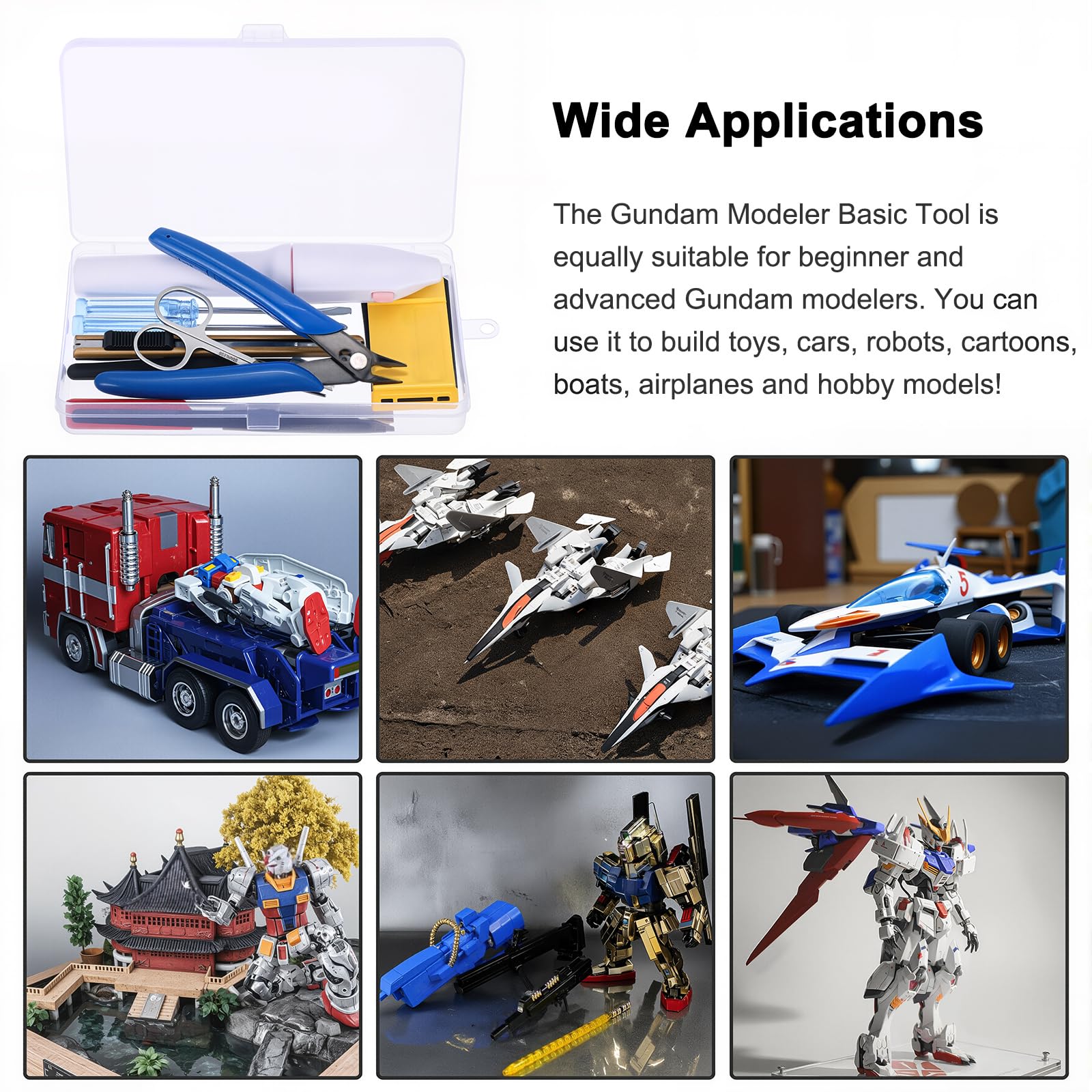 HSEAMALL 18PCS Kit di strumenti per modelli Gundam, set di costruzione hobby e artigianato per la costruzione di base, riparazione e fissaggio di modelli