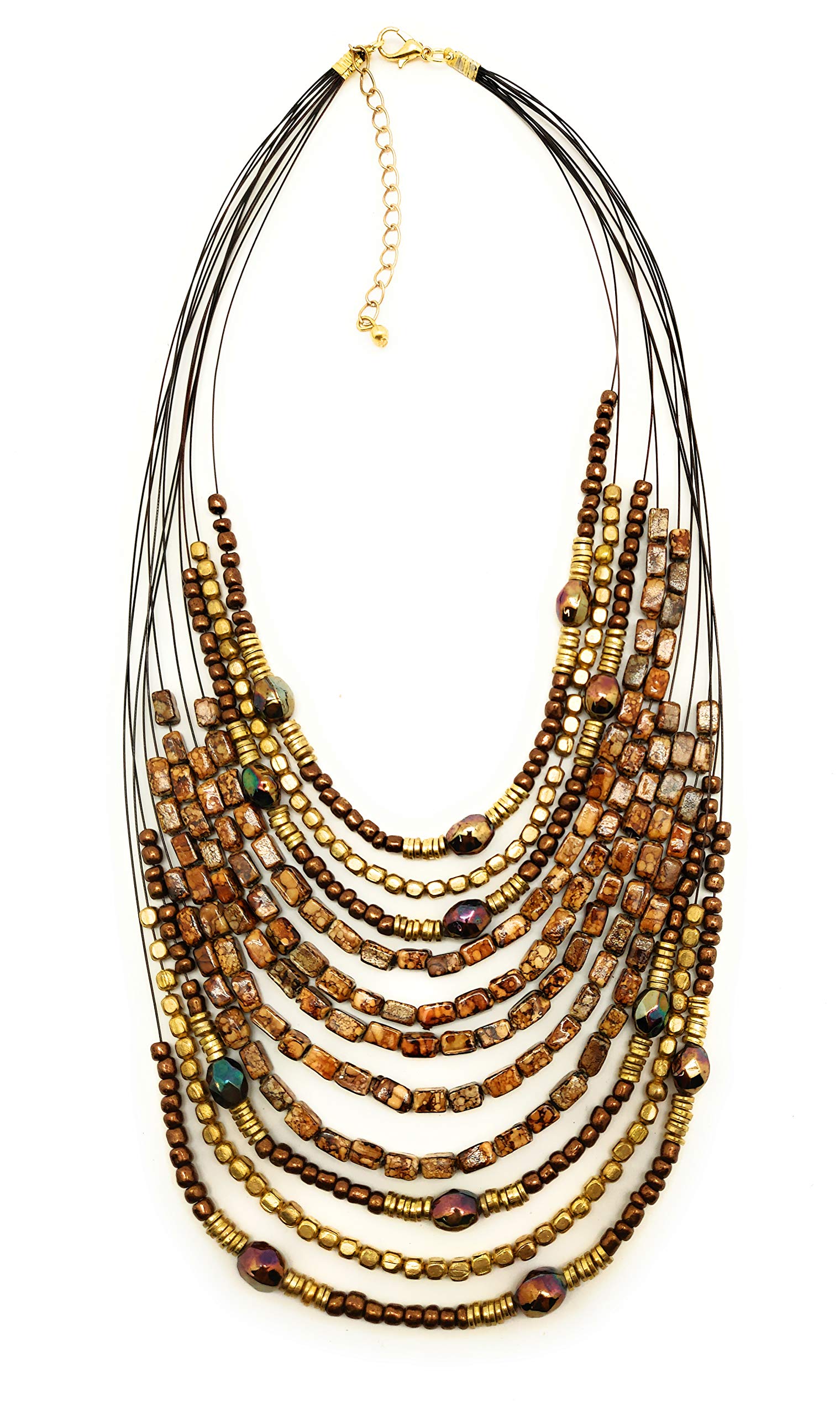 See full amazon price history chart for DCA Brown Gold Multi Glass Necklace for women DCA Brown Gold Multi Glass Necklace for women (B07Y61VDQV) Amazon Price History, Amazon Price Tracker