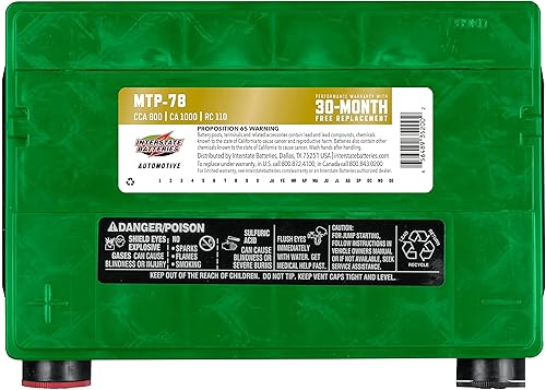 Miniatura 4 de Interstate Batteries Grupo 78 Reemplazo de batería de coche (MTP-78) 12V, 800 CCA, 30 meses de garantía, batería de repuesto para automóviles,