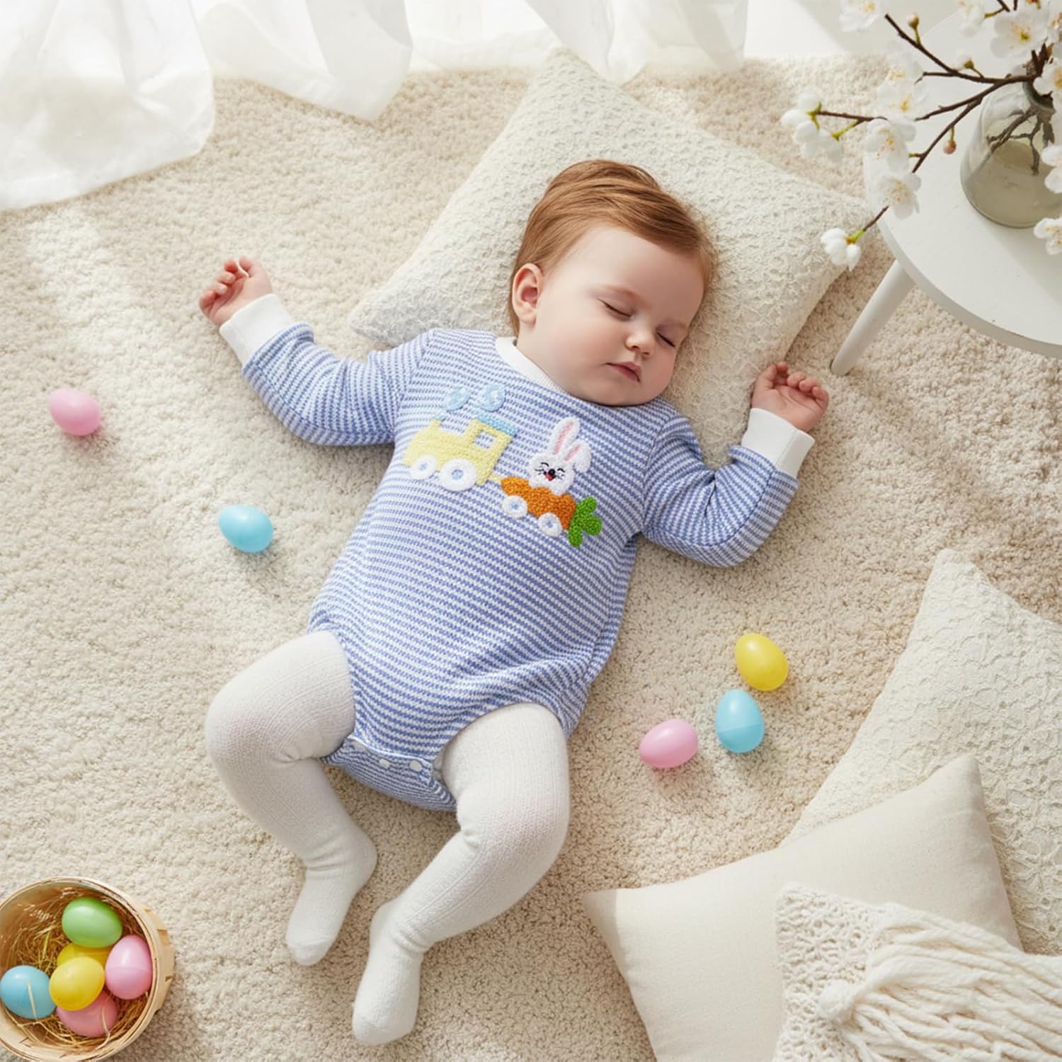 BemeyourBBs Newborn Baby Boy Girl Fall Winter Clothes Long Sleeve Bubble Sweatshirt Romper Cute Infant One Piece Outfit - Image 2