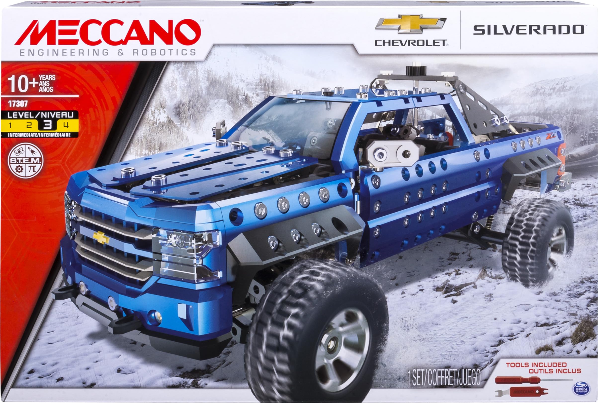 Meccano 6038206 - Confezione di Pezzi per Costruire una Replica della Chevrolet Silverado, 700+ Pezzi