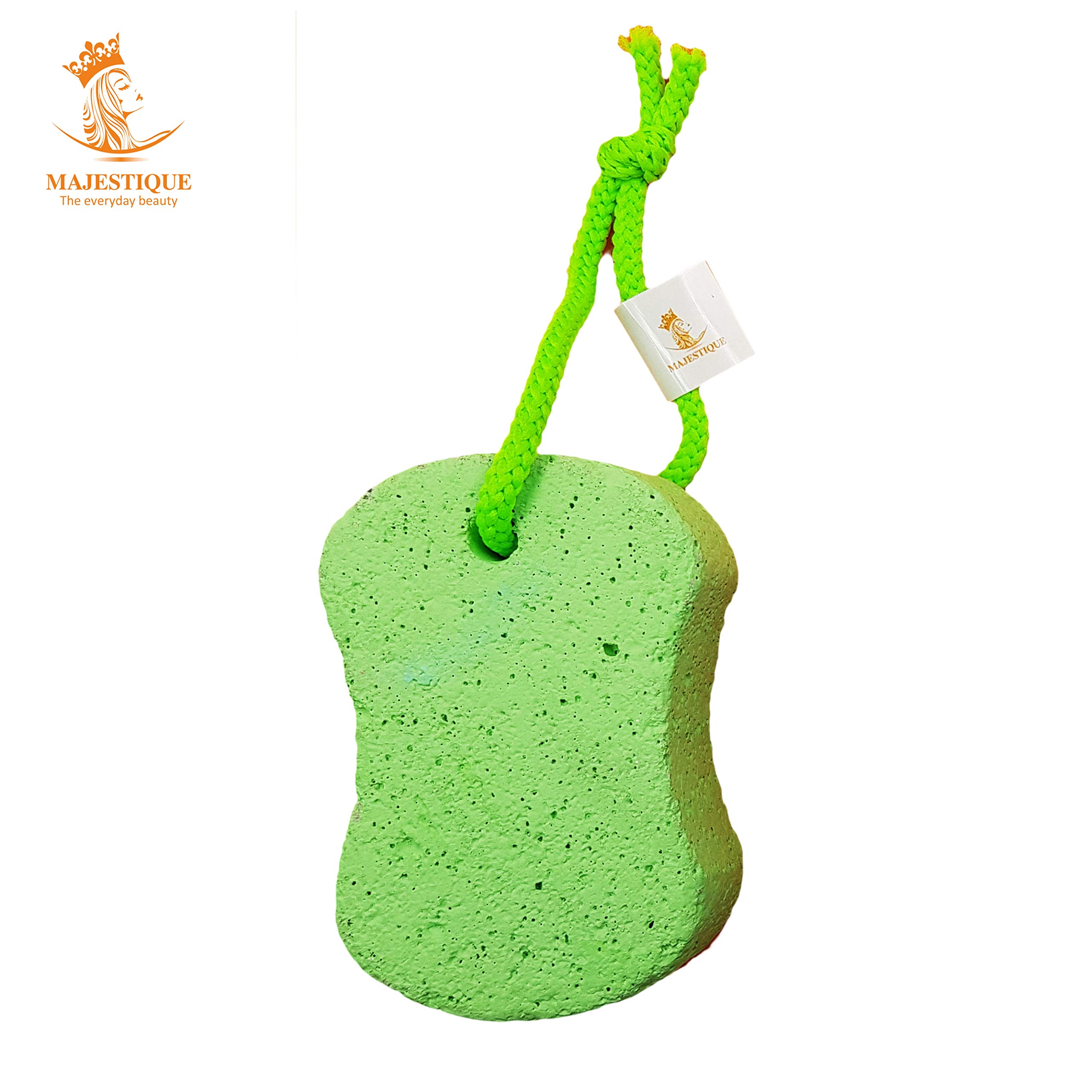Majestique Natural Pumice Stone for Feet, Pedicure Tools Hard Skin Callus Remover for Feet and Hands - Natural Foot File Exfoliation to Remove Dead Skin, Heels, Elbows, Hands (Green)