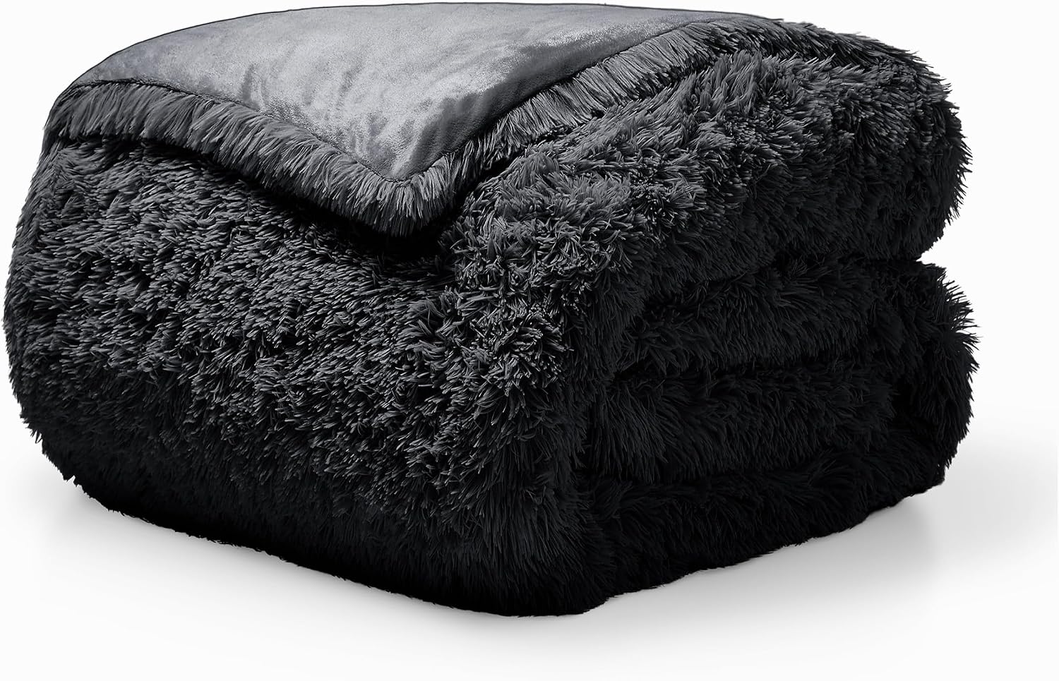Bare Home Shaggy Fleece Duvet Cover Extra Long Size - Plush Duvet Cover - Super Soft & Luxury - Hidden Zipper Closure - All Season Bedding (Twin/Twin XL, Black)