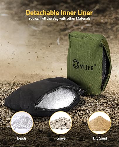 Miniatura 3 de CVLIFE Hunting Gun Holders Pre-Filled Shooting Rest Bag Squeeze Bag Shooting Bag Long Range Rifle Rest, Shooting Sand Bags for Rifles for Outdoor,