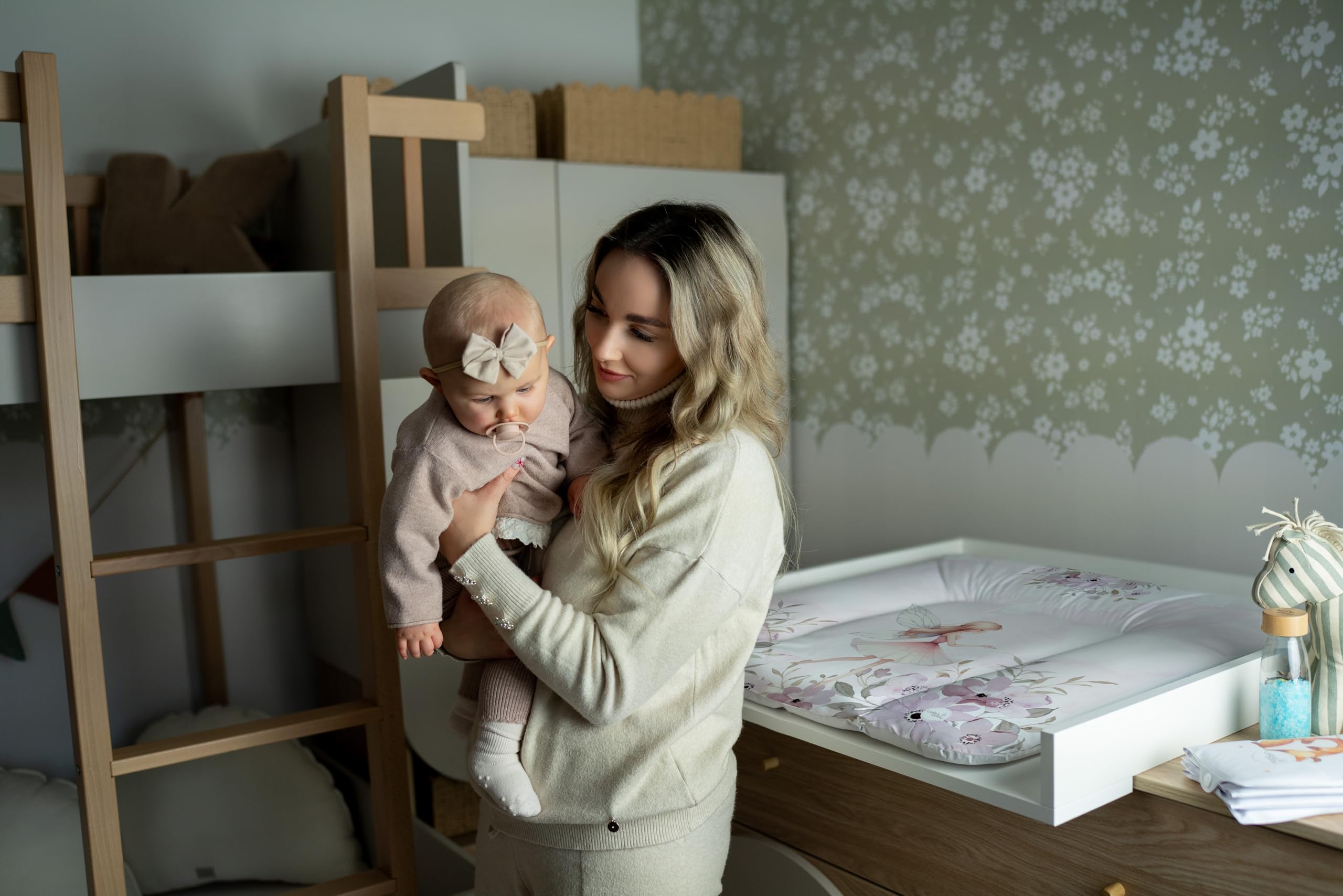 CEBA BABY Morbido materassino per fasciatoio, 50 x 70 cm, per fasciatoio per base rigida, Basic, Oeko-Tex® Standard 100 (arcobaleno Walk)