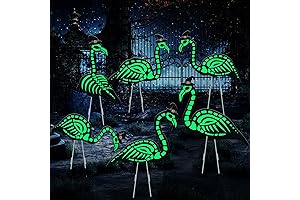 6 Pieces Halloween Glow in the Dark Skeleton Flamingo Yard Decorations