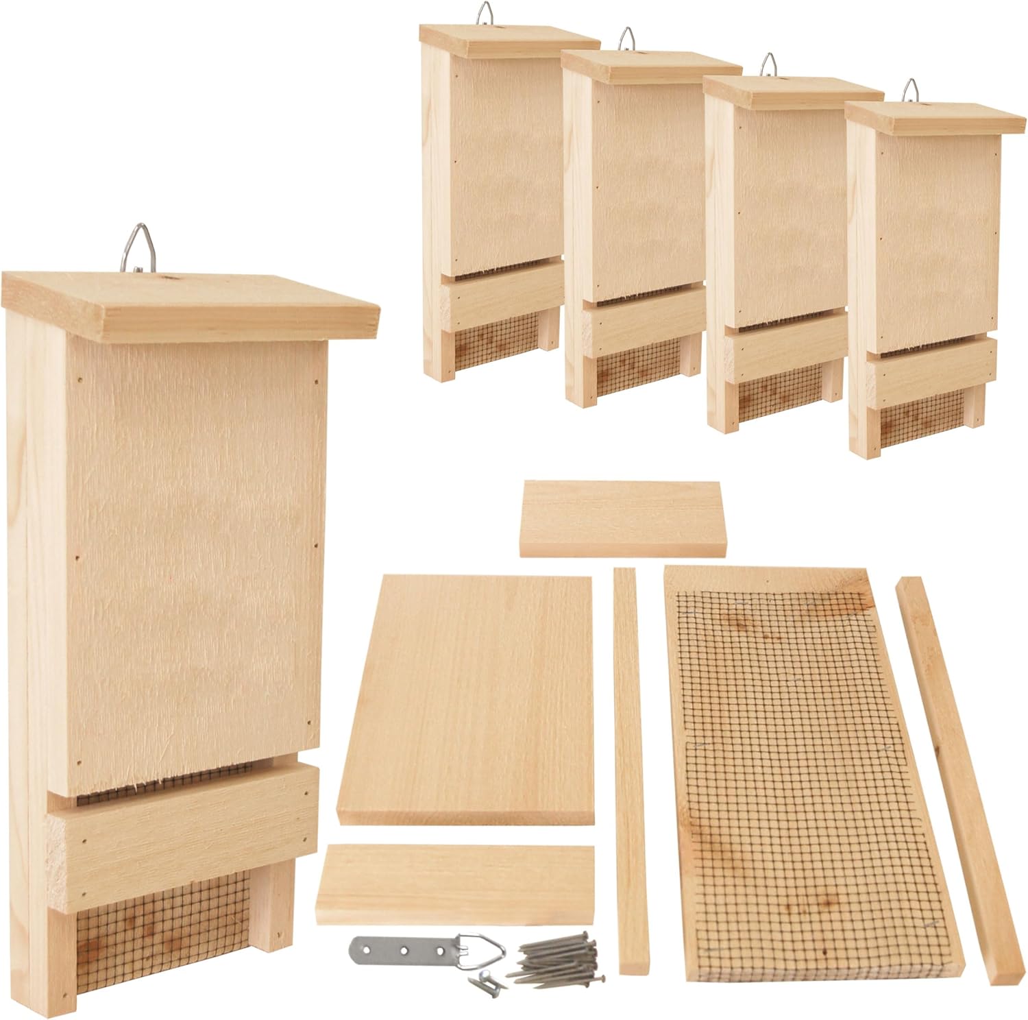 Club Pack of 6 Coveside Bat House Kits | DIY Wooden Craft Kits for Kids Ages 4–8 | Paintable Educational Outdoor Project | Handcrafted Wildlife Conservation Activity for Classrooms, Camps & Families