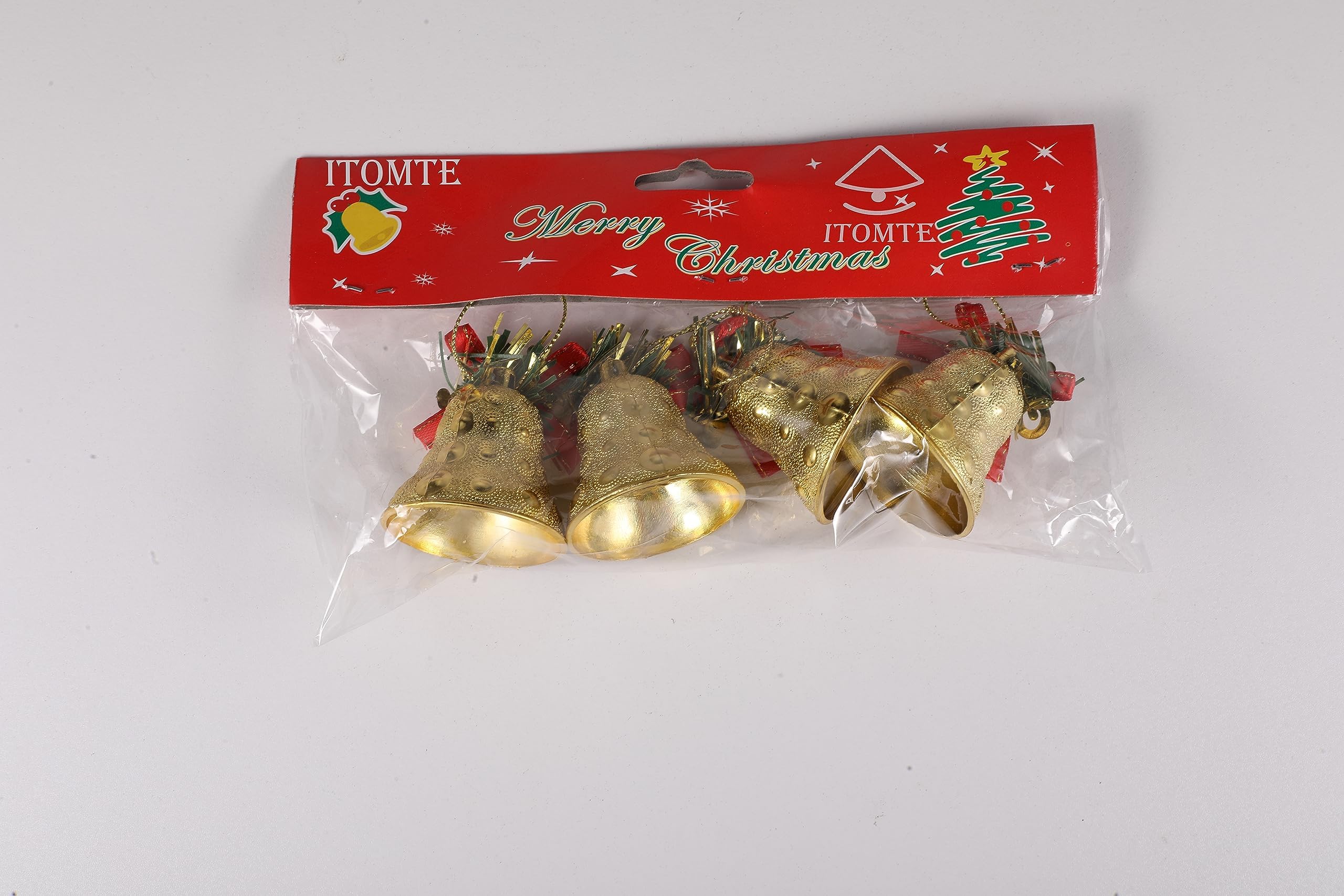 ITOMTE 4pcs Angel Bell Ornament Adornos para De Stocking Stuffer Gifts Photo Ornament Holiday Tree Ornaments Christmas Tree Christmas Hanging Bell Christmas Pendant Fabric