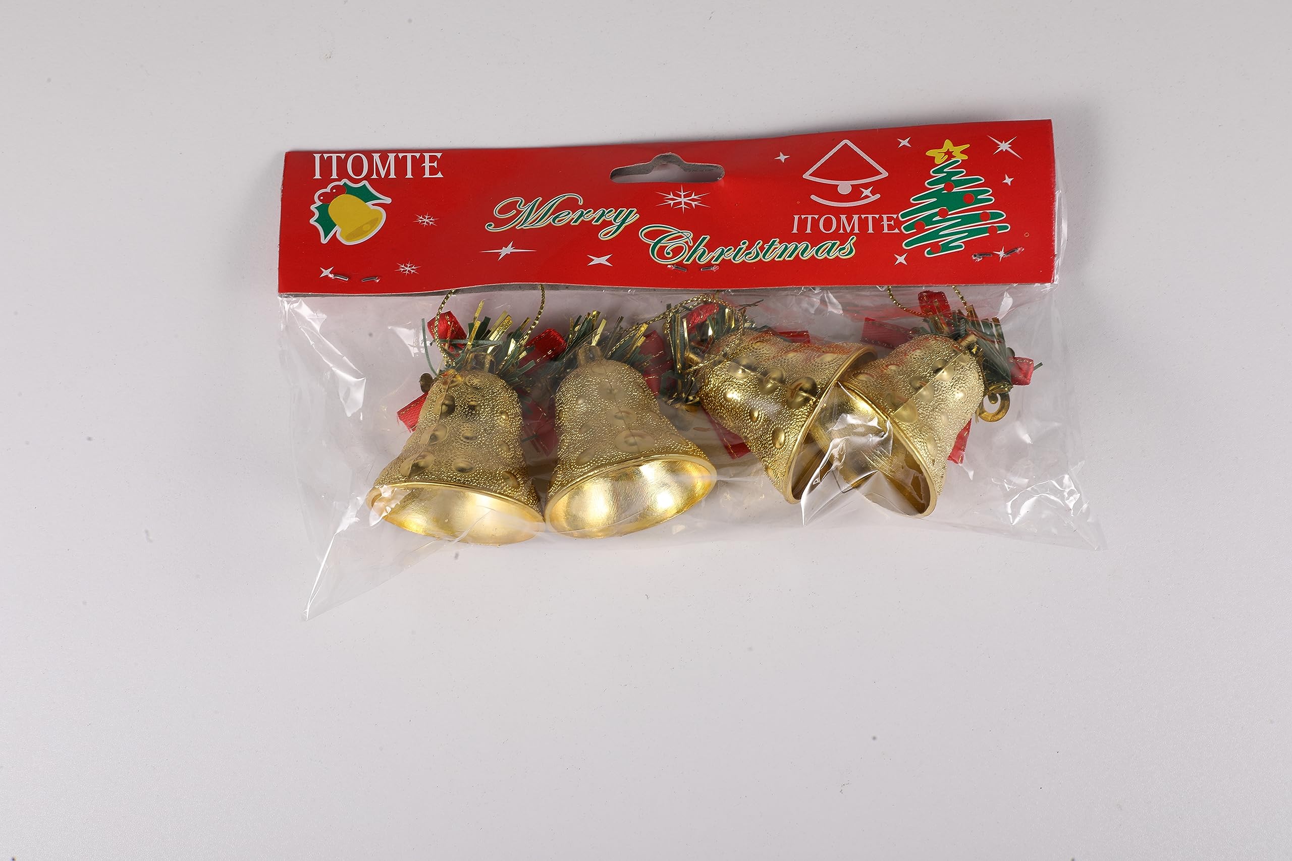 ITOMTE 4pcs Angel Bell Ornament Adornos para De Stocking Stuffer Gifts Photo Ornament Holiday Tree Ornaments Christmas Tree Christmas Hanging Bell Christmas Pendant Fabric